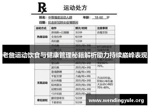 老詹运动饮食与健康管理秘籍解析助力持续巅峰表现
