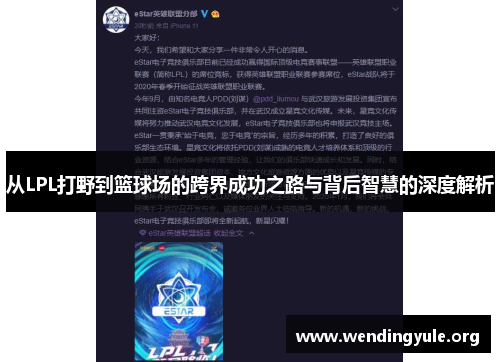 从LPL打野到篮球场的跨界成功之路与背后智慧的深度解析