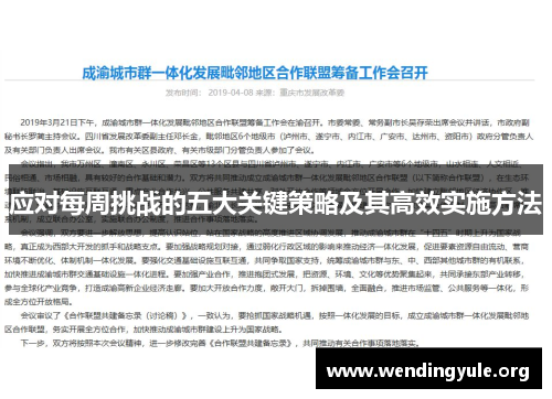 应对每周挑战的五大关键策略及其高效实施方法