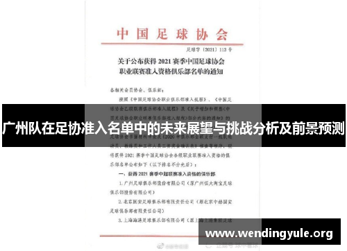 广州队在足协准入名单中的未来展望与挑战分析及前景预测